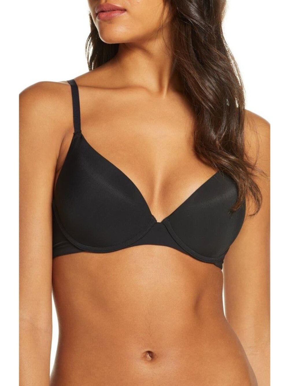 🆕 NATORI Minimal Underwire Push Up Convertible T-Shirt Bra 36DD Black #727229